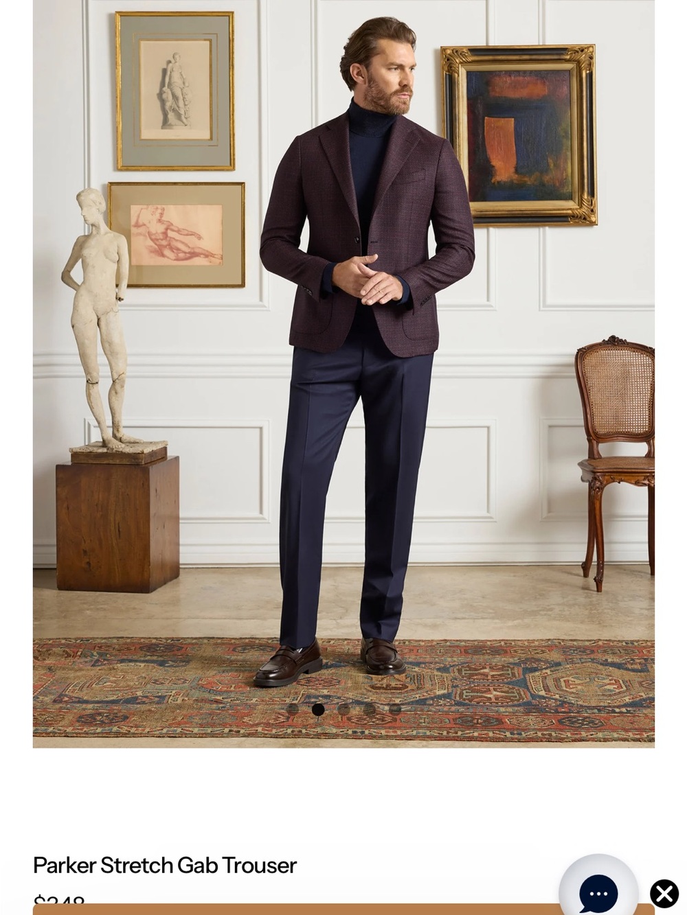 Zanella Men's navy blue Parker Trousers pants